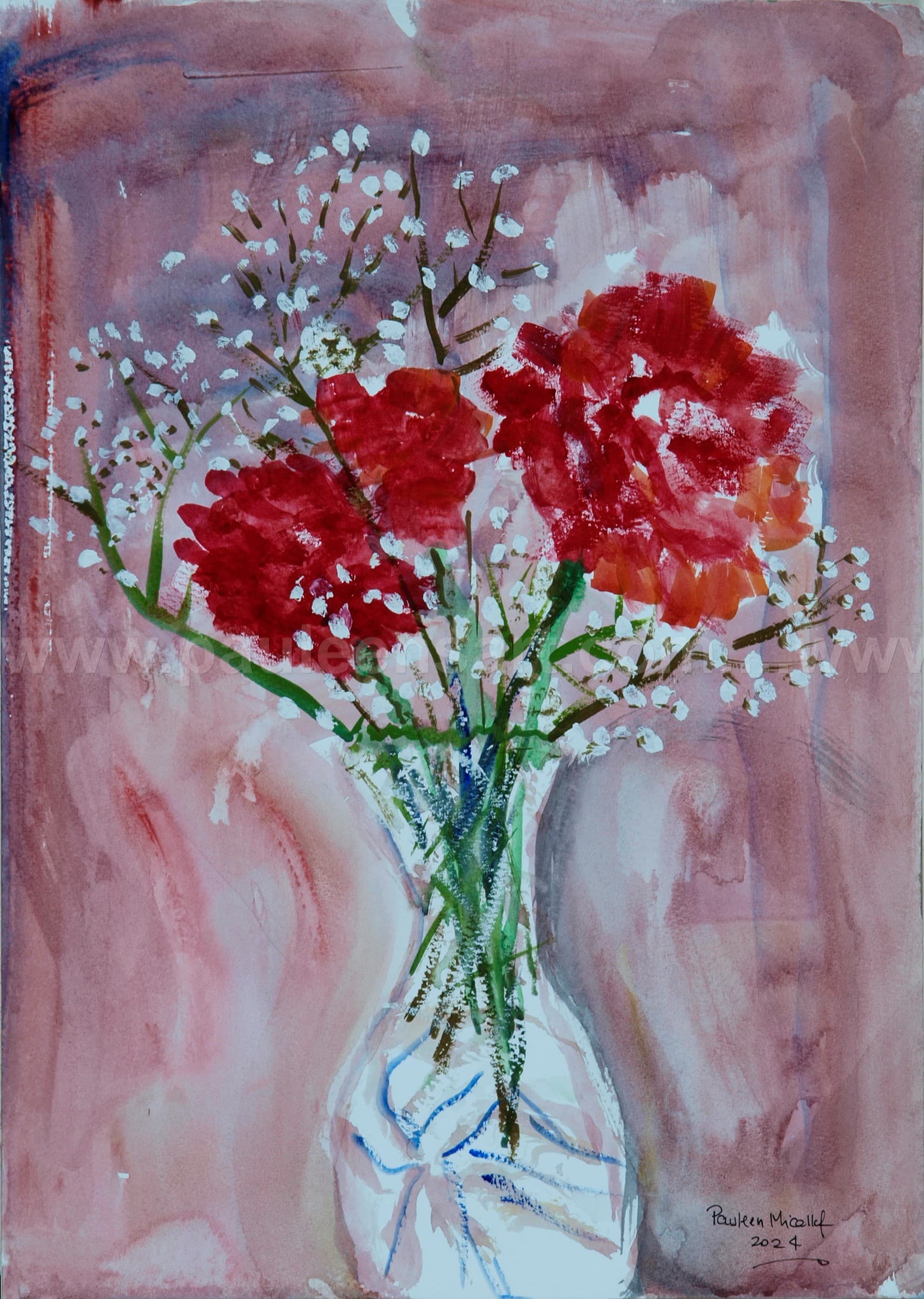 Carnations in Vase